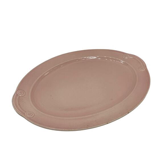 Vtg Platter in Pastel Pink Luray Pattern Deco Style TST Taylor Smith Taylor 13" - Picture 2 of 8